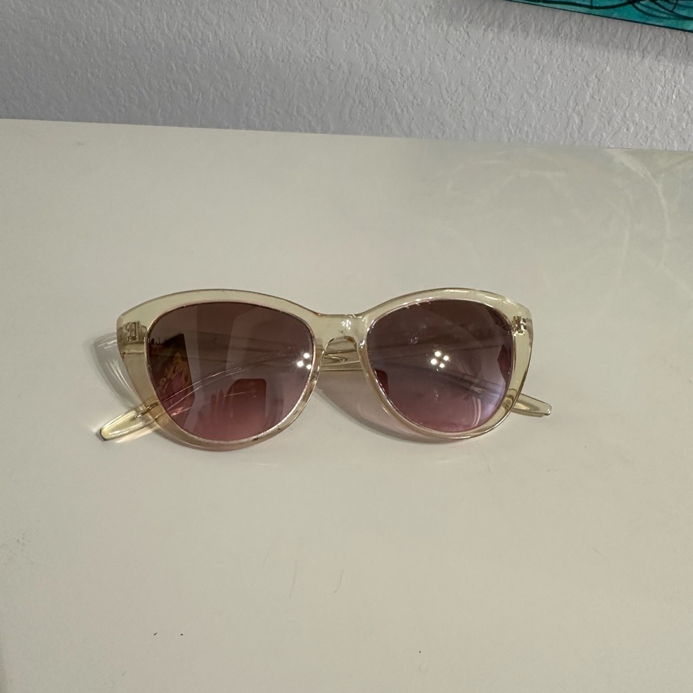 Barton Perreira Clear Frame Sunglasses with Pink Gradient Lenses